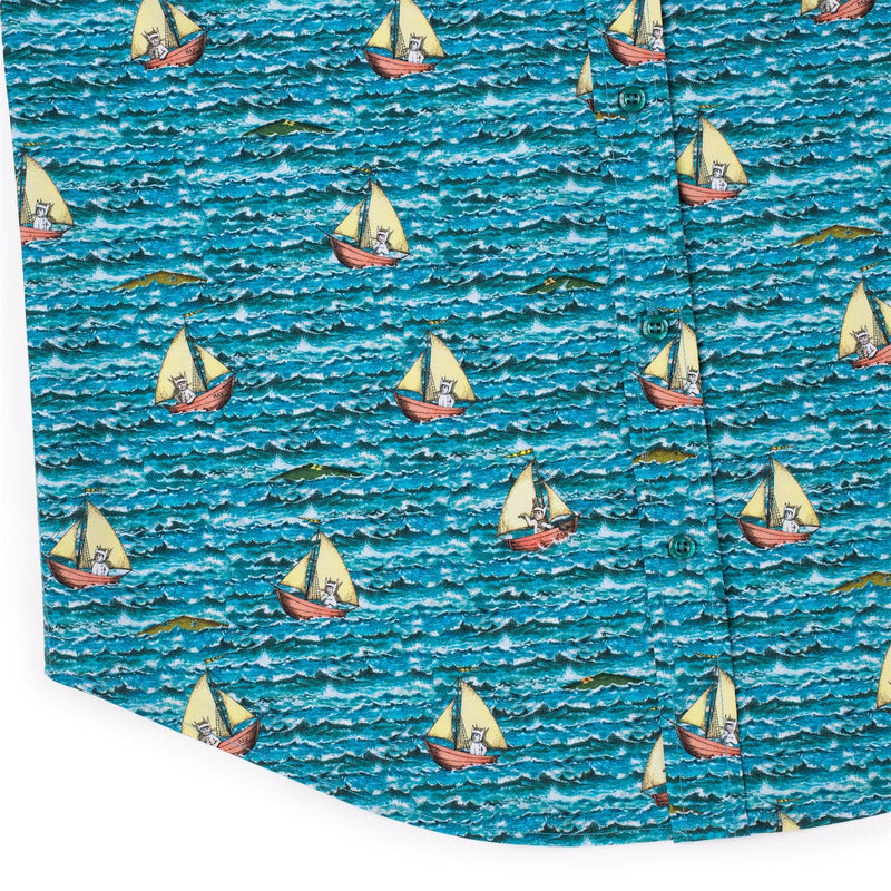 RSVLTS Max's Voyage KUNUFLEX Short Sleeve Shirt in Blue — detail 7