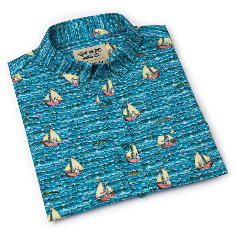 RSVLTS Max's Voyage KUNUFLEX Short Sleeve Shirt in Blue — detail 8
