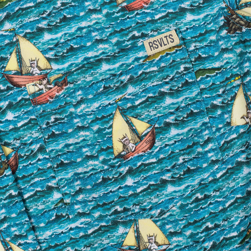 RSVLTS Max's Voyage Women's KUNUFLEX Short Sleeve Shirt in Blue — detail 4