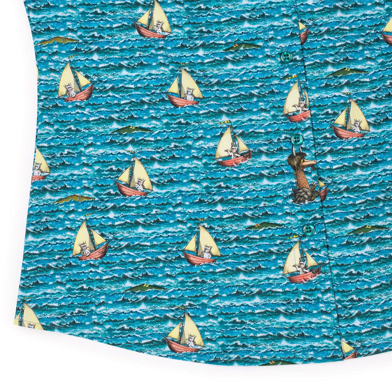 RSVLTS Max's Voyage Women's KUNUFLEX Short Sleeve Shirt in Blue — detail 7