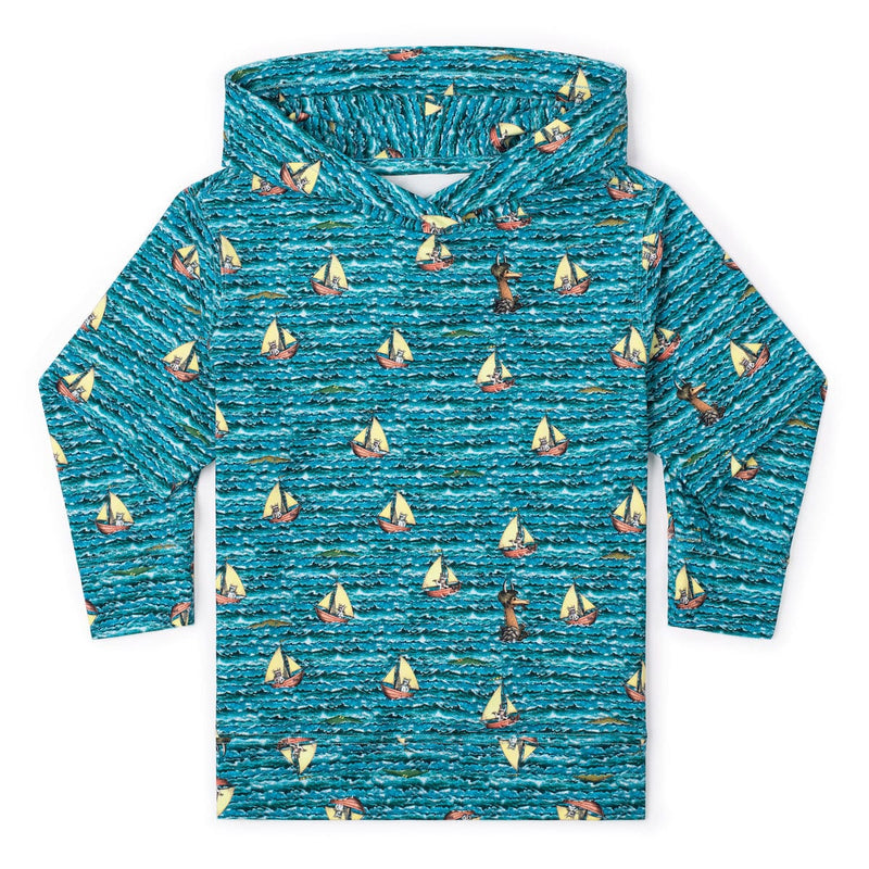 RSVLTS Max's Voyage Preschool Performance Hoodie in Blue — front view