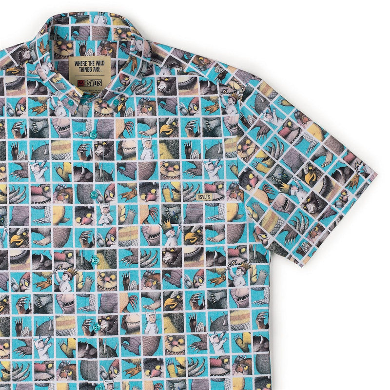RSVLTS Teeth, Roars, Eyes, and Claws KUNUFLEX Short Sleeve Shirt in Black — front view