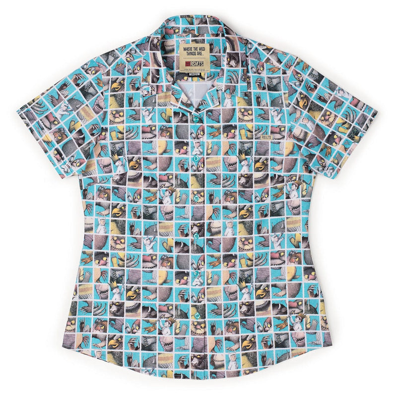 RSVLTS Teeth, Roars, Eyes, and Claws Women's KUNUFLEX Short Sleeve Shirt in Multicolor — detail 2