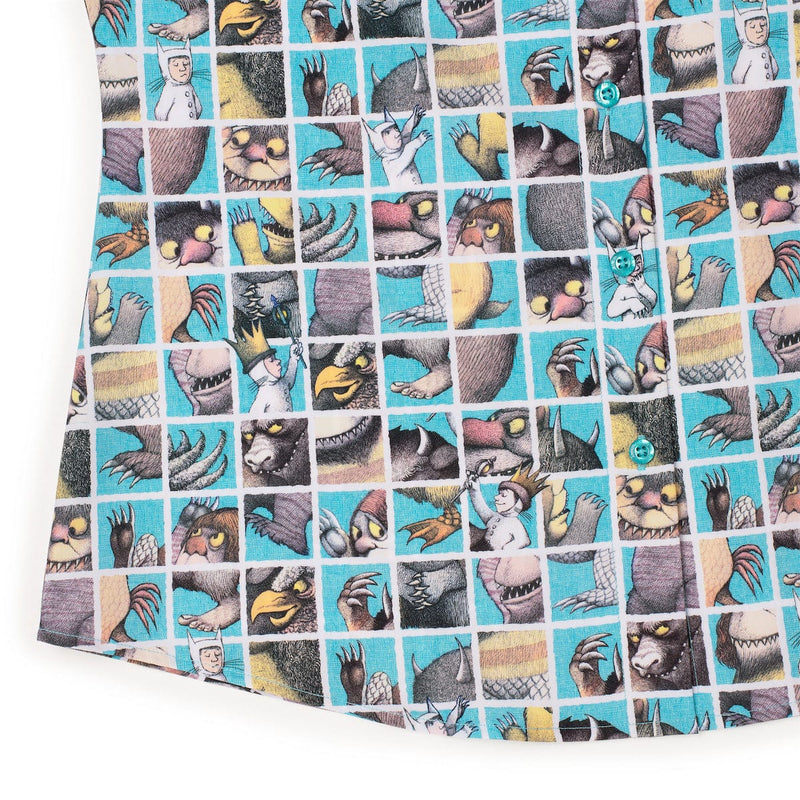 RSVLTS Teeth, Roars, Eyes, and Claws Women's KUNUFLEX Short Sleeve Shirt in Multicolor — detail 7