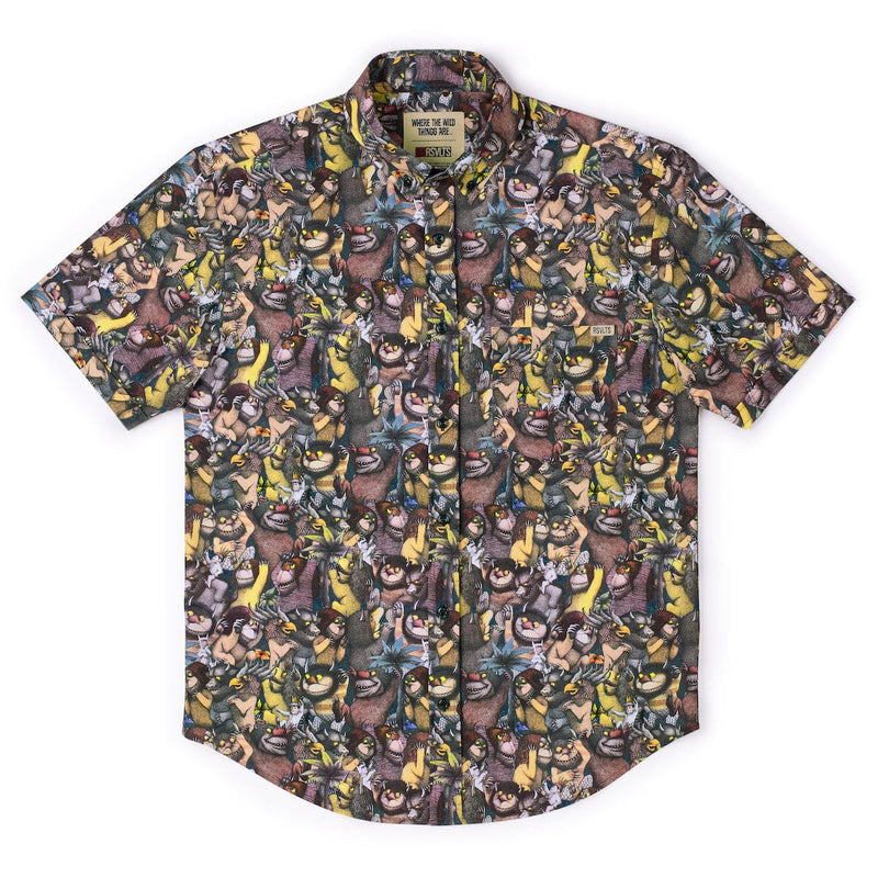 RSVLTS The Wild Rumpus KUNUFLEX Short Sleeve Shirt in Black — detail 5