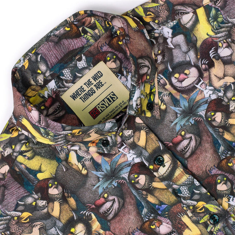 RSVLTS The Wild Rumpus KUNUFLEX Short Sleeve Shirt in Black — detail 6
