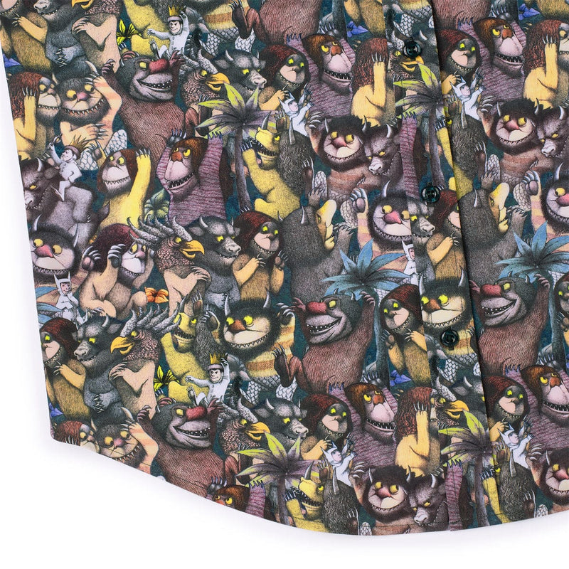 RSVLTS The Wild Rumpus KUNUFLEX Short Sleeve Shirt in Black — detail 7