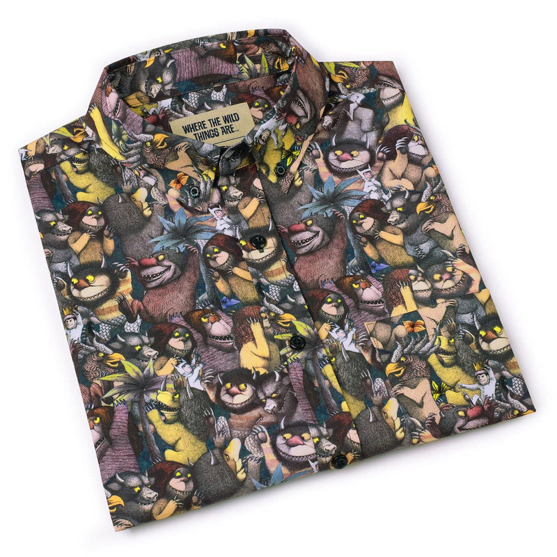 RSVLTS The Wild Rumpus KUNUFLEX Short Sleeve Shirt in Black — detail 8