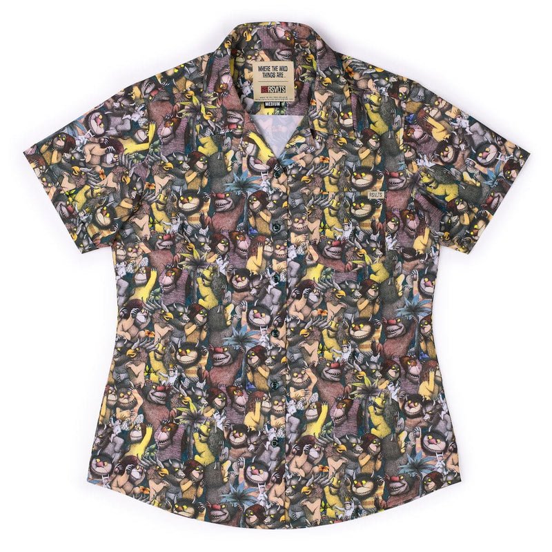 RSVLTS The Wild Rumpus Women's KUNUFLEX Short Sleeve Shirt in Multicolor — detail 2