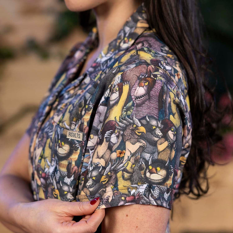 RSVLTS The Wild Rumpus Women's KUNUFLEX Short Sleeve Shirt in Multicolor — detail 5