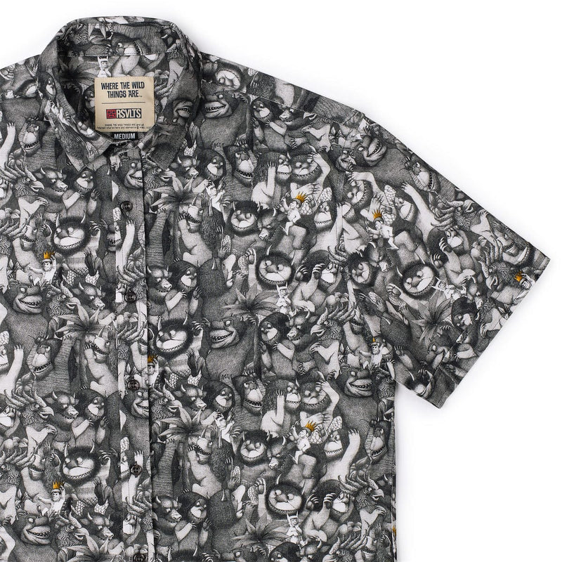 RSVLTS The Wild Rumpus (Royal Edition) Bamboo Short Sleeve Shirt in Black — front view