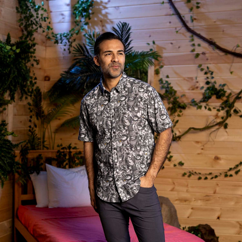 RSVLTS The Wild Rumpus (Royal Edition) Bamboo Short Sleeve Shirt in Black — detail 2