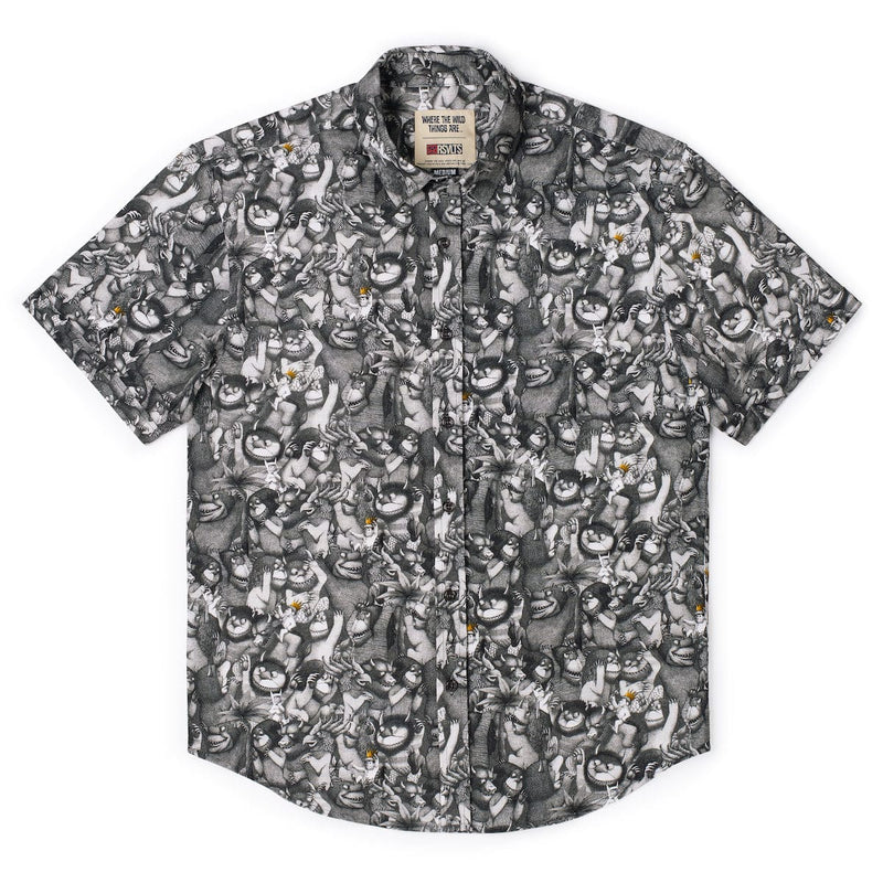 RSVLTS The Wild Rumpus (Royal Edition) Bamboo Short Sleeve Shirt in Black — detail 5