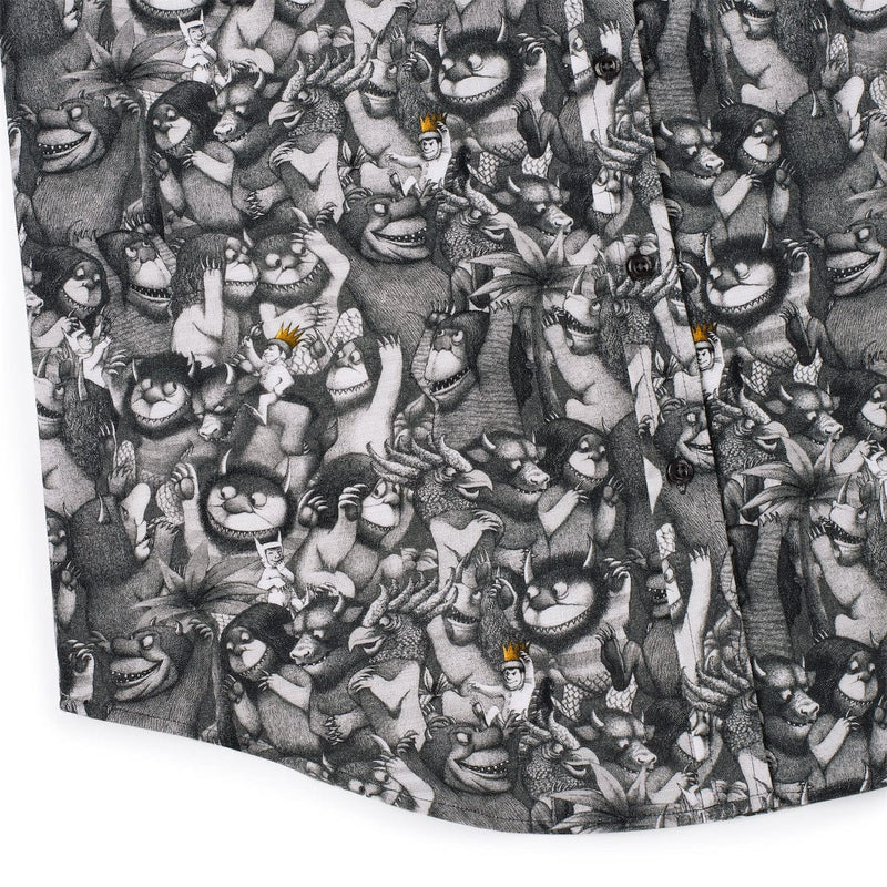 RSVLTS The Wild Rumpus (Royal Edition) Bamboo Short Sleeve Shirt in Black — detail 8