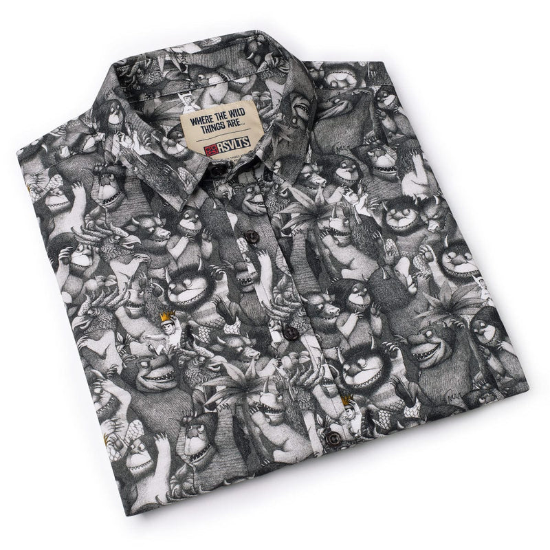 RSVLTS The Wild Rumpus (Royal Edition) Bamboo Short Sleeve Shirt in Black — detail 9