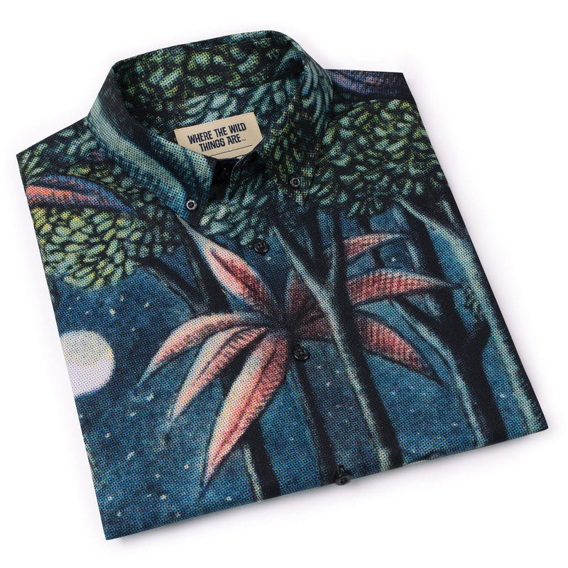 RSVLTS Howl at the Moon KUNUFLEX Short Sleeve Shirt in Black — detail 6