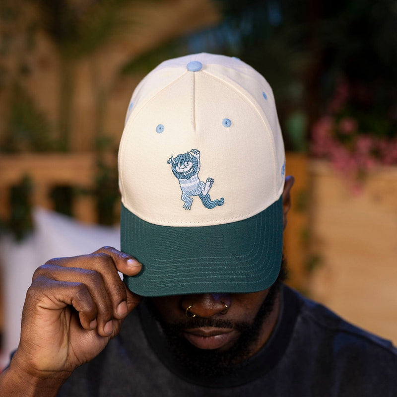 RSVLTS Moishe Monster 5-Panel Curved Brim Hat in Green — detail 2