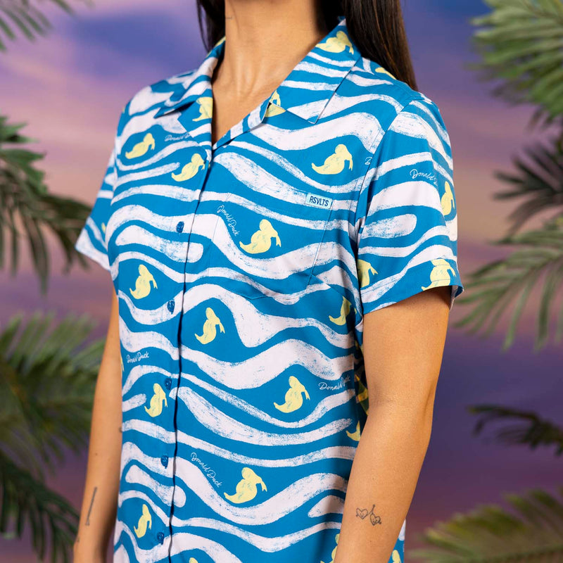 RSVLTS Beaks & Breakers Women's KUNUFLEX Short Sleeve Shirt in Blue — detail 3