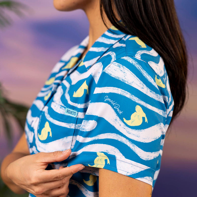 RSVLTS Beaks & Breakers Women's KUNUFLEX Short Sleeve Shirt in Blue — detail 4