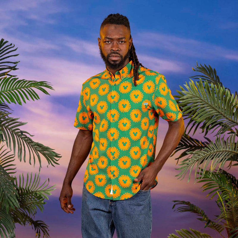 RSVLTS Mickey del Sol KUNUFLEX Short Sleeve Shirt in Green — detail 2