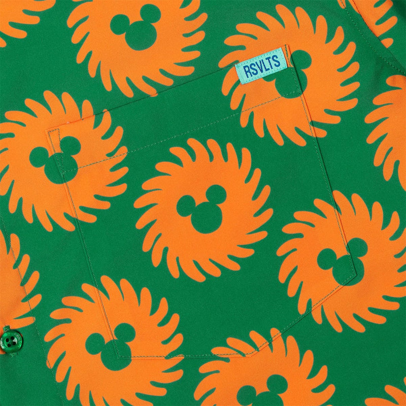 RSVLTS Mickey del Sol KUNUFLEX Short Sleeve Shirt in Green — detail 3