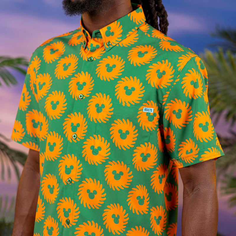 RSVLTS Mickey del Sol KUNUFLEX Short Sleeve Shirt in Green — detail 4