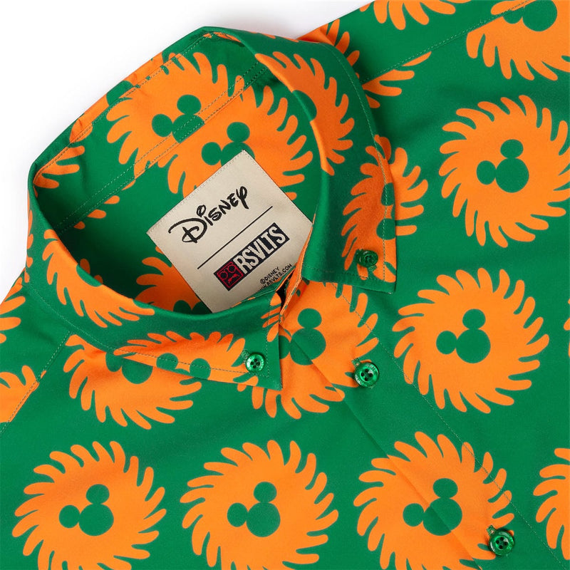 RSVLTS Mickey del Sol KUNUFLEX Short Sleeve Shirt in Green — detail 6