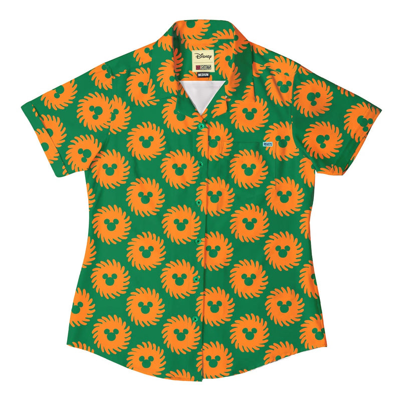 RSVLTS Mickey del Sol Women's KUNUFLEX Short Sleeve Shirt in Green — detail 2