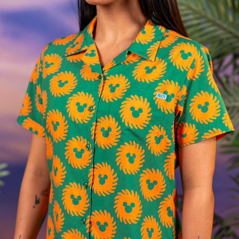 RSVLTS Mickey del Sol Women's KUNUFLEX Short Sleeve Shirt in Green — detail 3