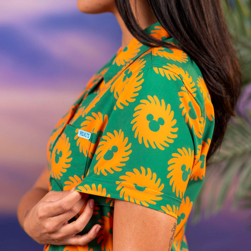 RSVLTS Mickey del Sol Women's KUNUFLEX Short Sleeve Shirt in Green — detail 4