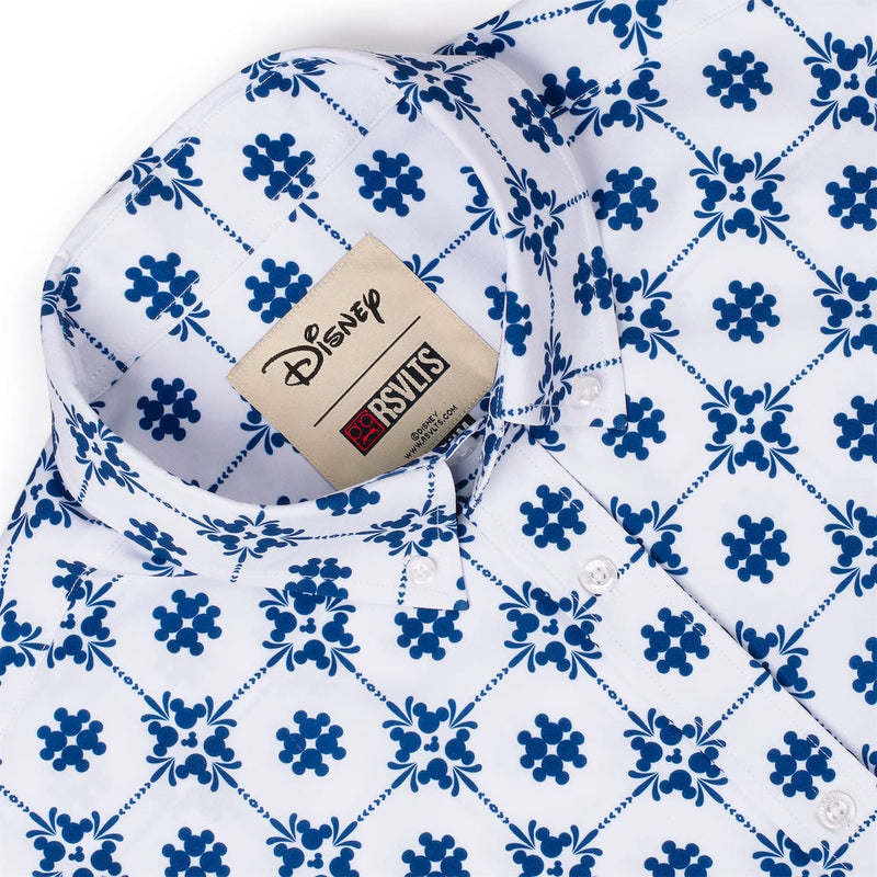 RSVLTS Isle Tile Mickeys KUNUFLEX Short Sleeve Shirt in Blue — detail 6