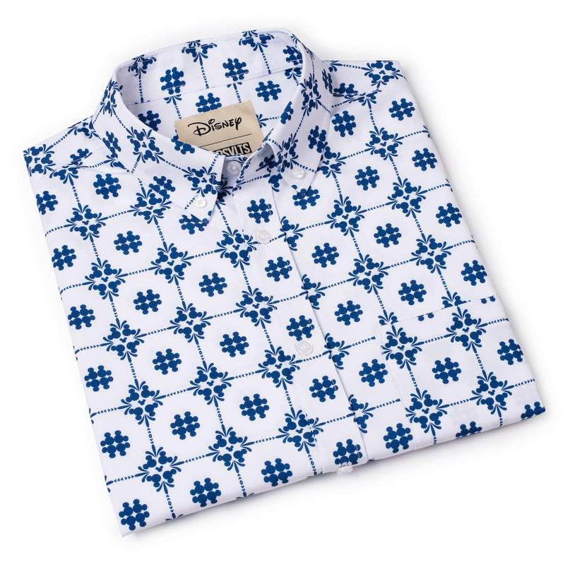 RSVLTS Isle Tile Mickeys KUNUFLEX Short Sleeve Shirt in Blue — detail 8