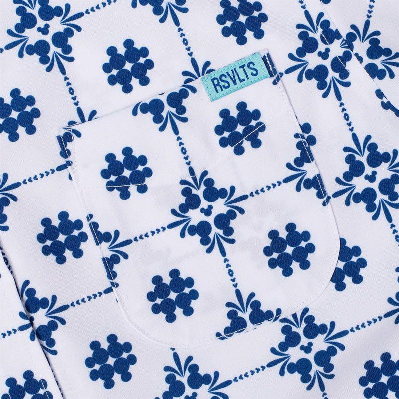 RSVLTS Isle Tile Mickeys Youth KUNUFLEX Short Sleeve Shirt in Blue — detail 2