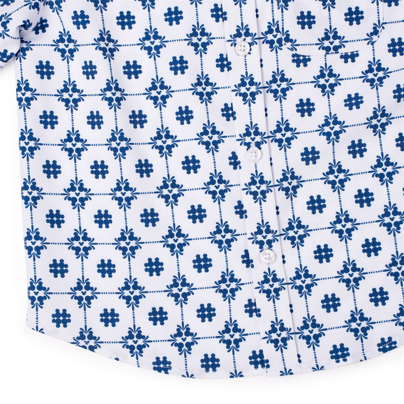 RSVLTS Isle Tile Mickeys Preschool KUNUFLEX Short Sleeve Shirt in Blue — detail 4