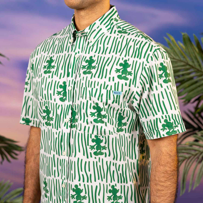 RSVLTS Sand & Squiggles KUNUFLEX Short Sleeve Shirt in Green — detail 4
