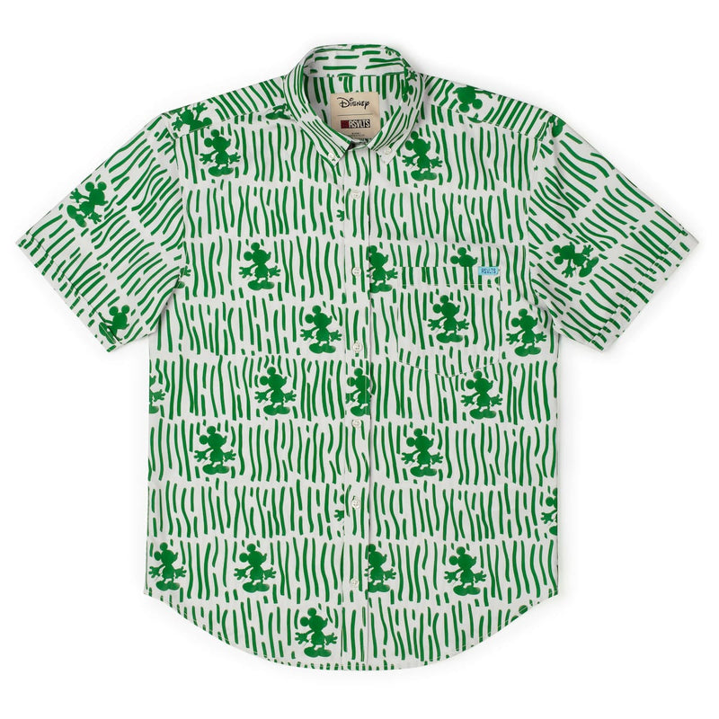 RSVLTS Sand & Squiggles KUNUFLEX Short Sleeve Shirt in Green — detail 5