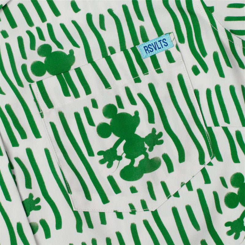 RSVLTS Sand & Squiggles Women's KUNUFLEX Short Sleeve Shirt in Green — detail 4