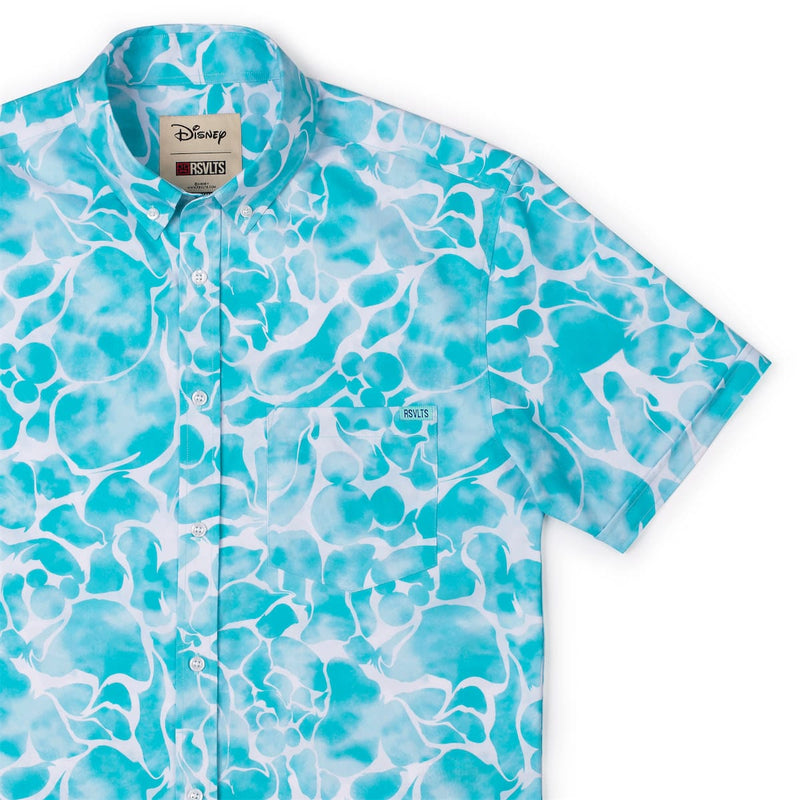 RSVLTS Aqua Mickeys KUNUFLEX Short Sleeve Shirt in Blue — front view