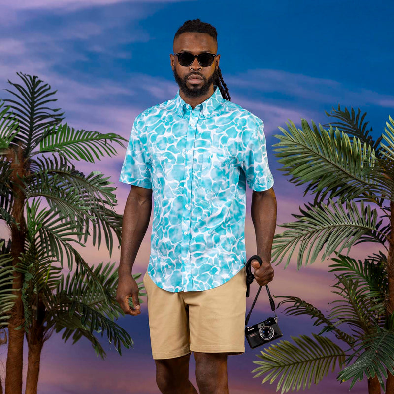 RSVLTS Aqua Mickeys KUNUFLEX Short Sleeve Shirt in Blue — detail 2