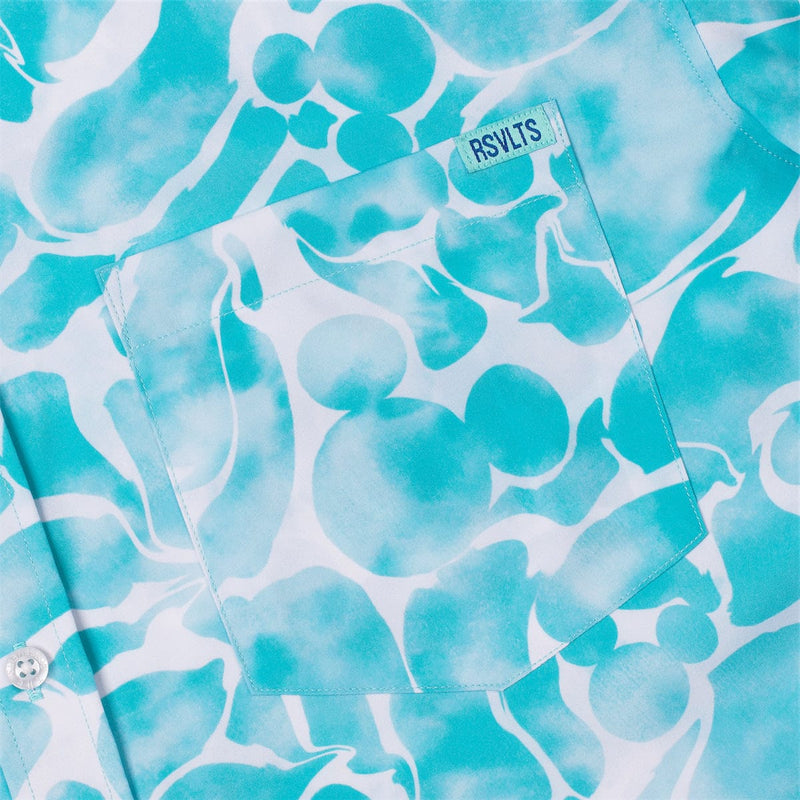 RSVLTS Aqua Mickeys KUNUFLEX Short Sleeve Shirt in Blue — detail 3