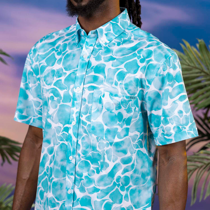 RSVLTS Aqua Mickeys KUNUFLEX Short Sleeve Shirt in Blue — detail 4