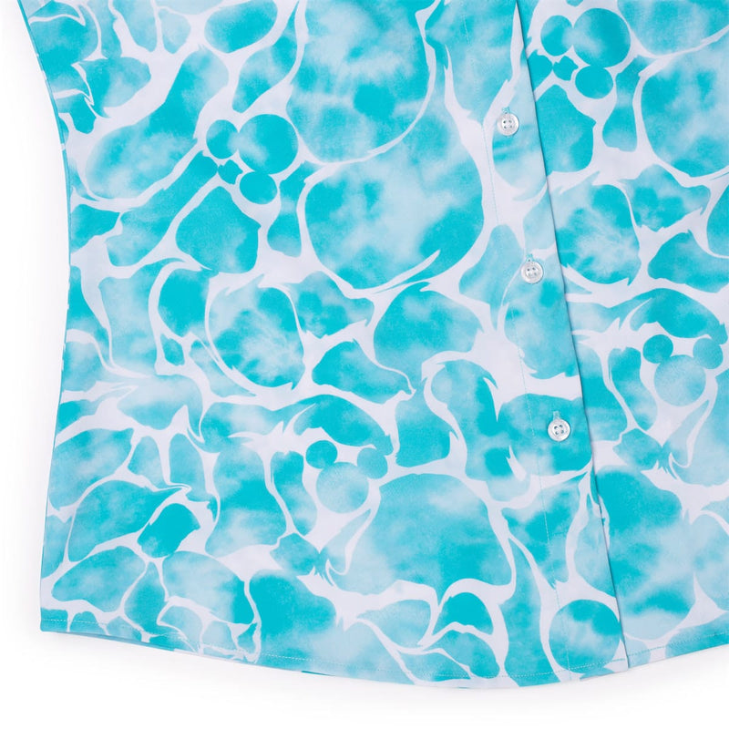 RSVLTS Aqua Mickeys Women's KUNUFLEX Short Sleeve Shirt in Blue — detail 7