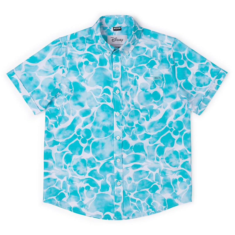 RSVLTS Aqua Mickeys Youth KUNUFLEX Short Sleeve Shirt in Blue — front view