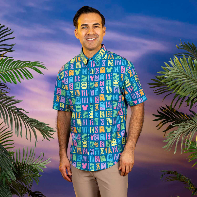 RSVLTS Mickey's Surfside Summer KUNUFLEX Short Sleeve Shirt in Blue — detail 3