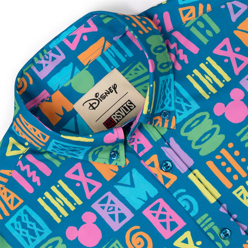 RSVLTS Mickey's Surfside Summer KUNUFLEX Short Sleeve Shirt in Blue — detail 4