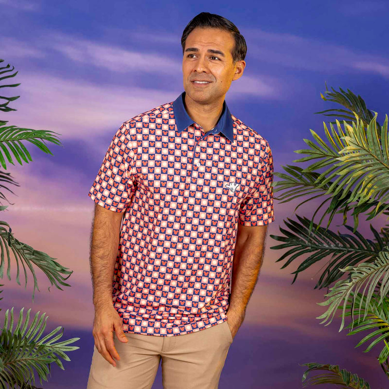RSVLTS Sunny Squares All-Day Polo in Red — detail 2