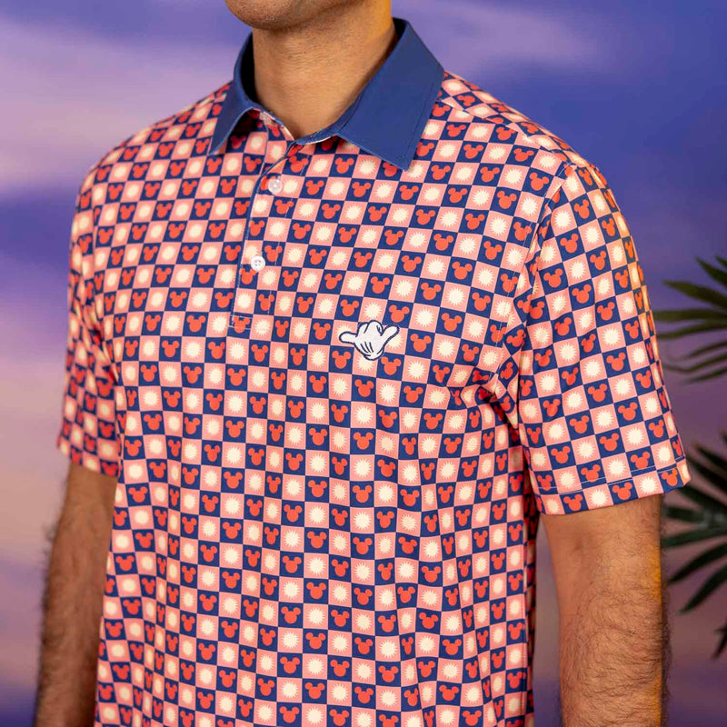 RSVLTS Sunny Squares All-Day Polo in Red — detail 4