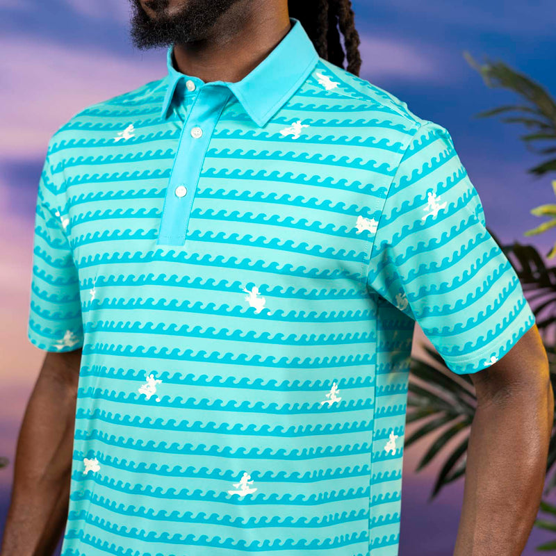 RSVLTS Hang Eight All-Day Polo in Blue — detail 4