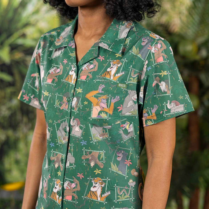 RSVLTS Vine Vibin' Women's KUNUFLEX Short Sleeve Shirt in Green — detail 3
