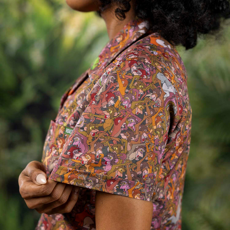 RSVLTS Monkey Business Women's KUNUFLEX Short Sleeve Shirt in Brown — detail 5